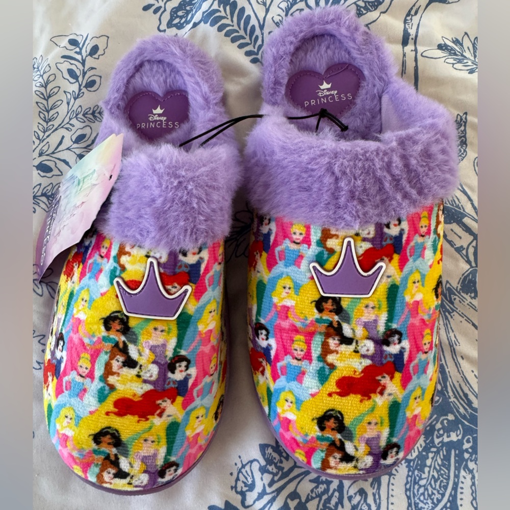 FREE add on! NWT- Disney Princess women’s Fuzzy purple Slippers, size 6
